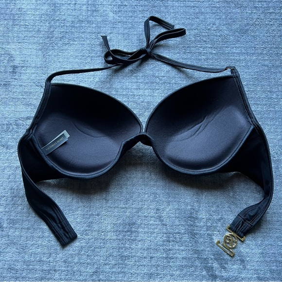 Victoria’s Secret Twist Front Push Up Swim Bikini Top Black Sz 36 D - Picture 12 of 16
